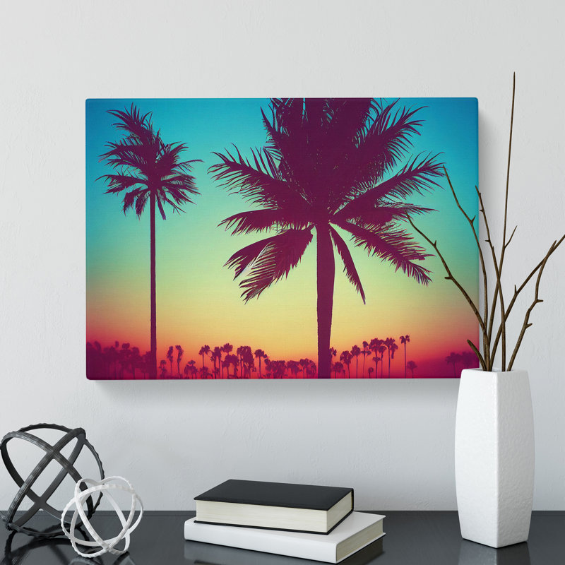 Victorious Palm Trees - Wrapped Canvas, 40cm H x 60cm W x 3cm D