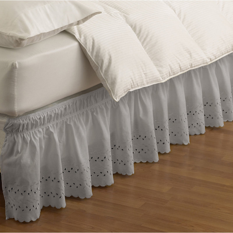 Ruffled Wrap Around Bed Skirt, Queen/King, White