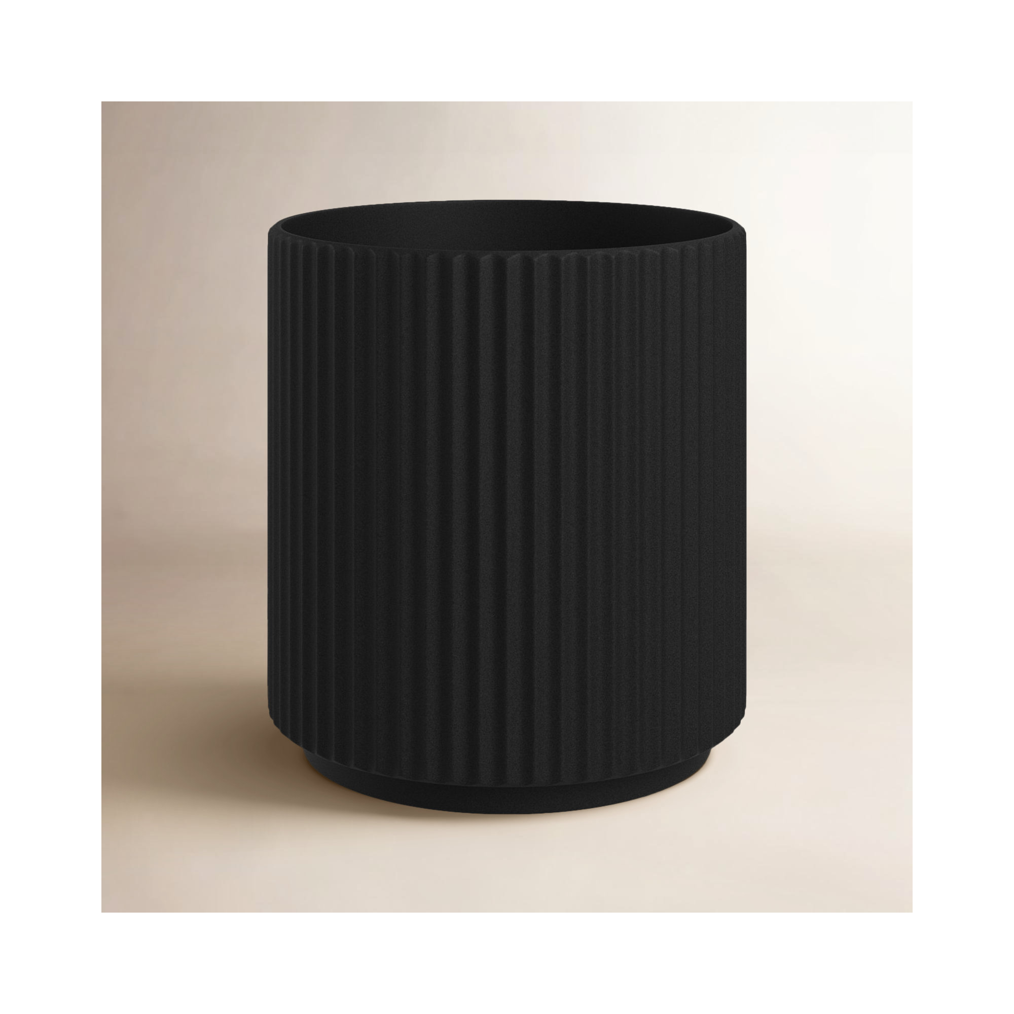 Demi Series Round Planter, 16" H x 14.75" W x 14.75" D, 1, Black