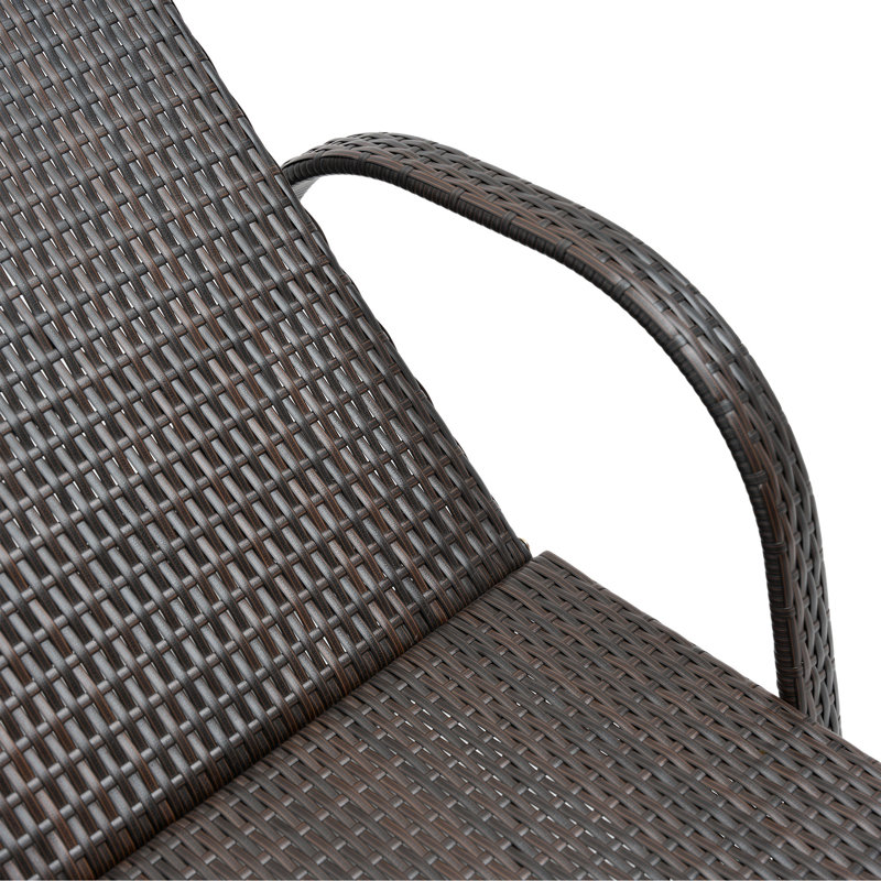 Outsunny Patio Wicker Chaise Lounge