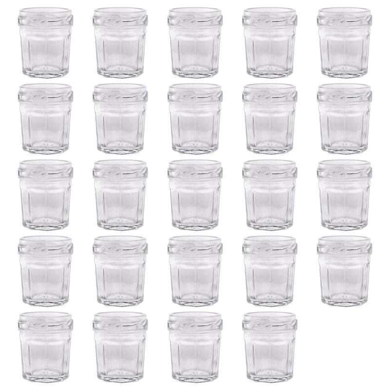 Argon Tableware Glass Jam Jars with Lids, 30ml, Red Gingham