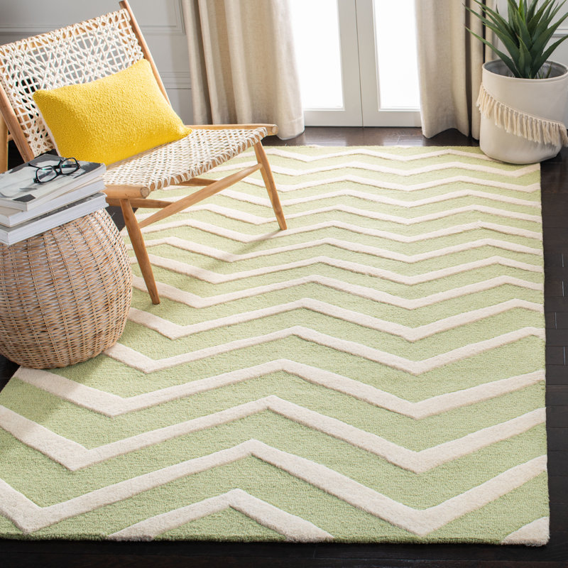Shept Mallet Chevron Wool Hand Woven Area Rug, Rectangle 61 x 91 cm