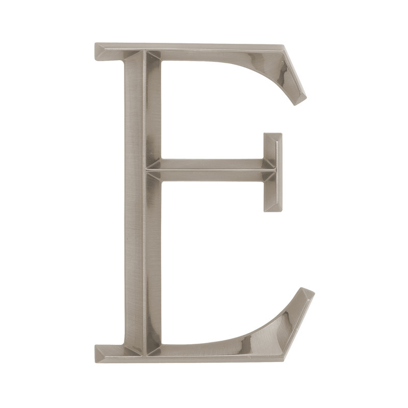 6 po  lettre de maison Classic, E, Nickel