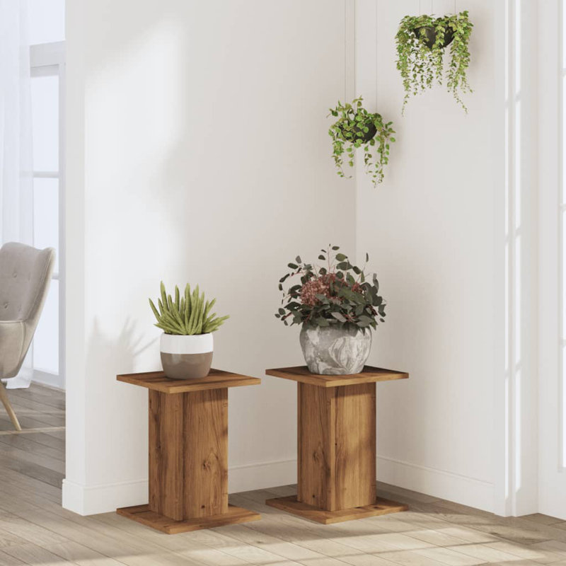 Haig Plant Stand 1 Tier, 30 x 30 x 40 cm (L x W x H), Old Wood
