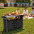 Outdoor Grill Cart With Storage Cabinet Metal Kitchen Island Prep Table With Movable Universal Wheels And Stainless Steel Top For Outside Bbq Backyard Comes With Spice Rack And Side Bars.