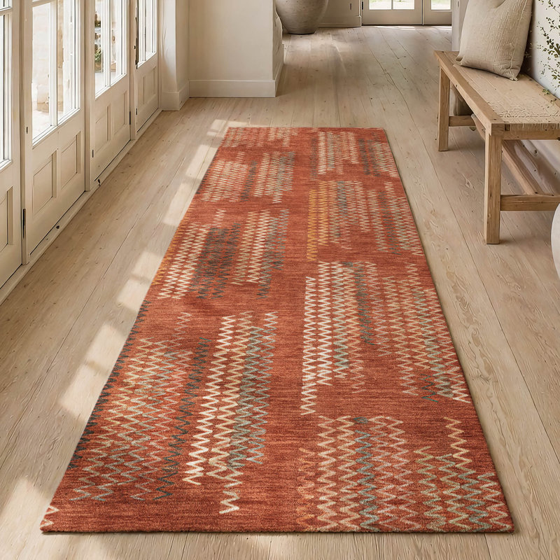 Machine Washable Indoor/Outdoor Chantille ACN2887 Modern Rug, Paprika, 2'3" x 7'6" Runner