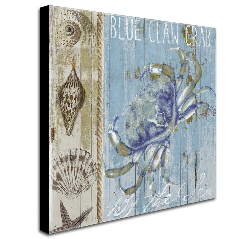 "Jadaya Blue Crab I" par Color Bakery, impression sur toile tendue, H 14 po x l 14 po x P 2 po