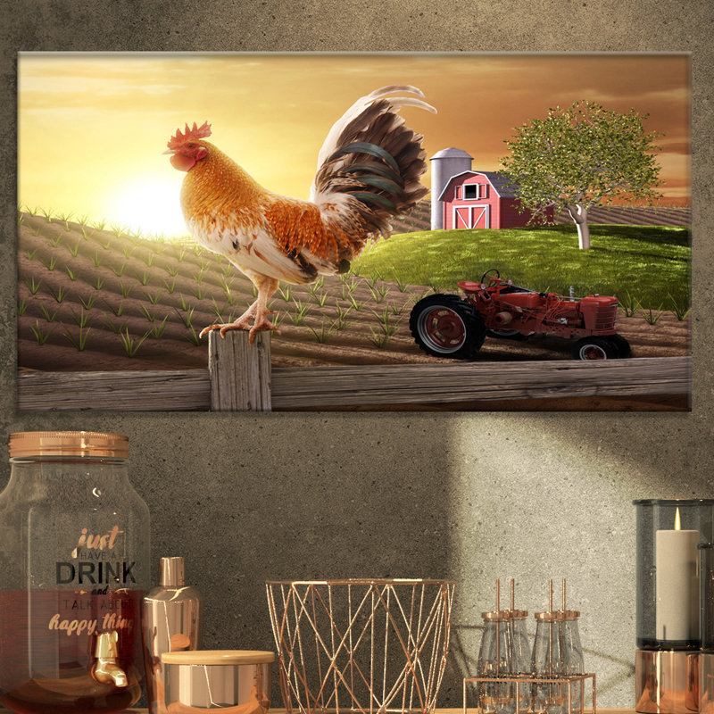 «Country Farm Morning», impression, H 16 po x l 32 po x P 1 po, Toile tendue