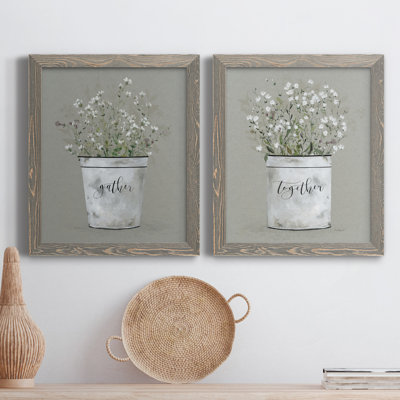" Bouquet Of Grace Bucket Gather " 2 - Pieces Painting Print