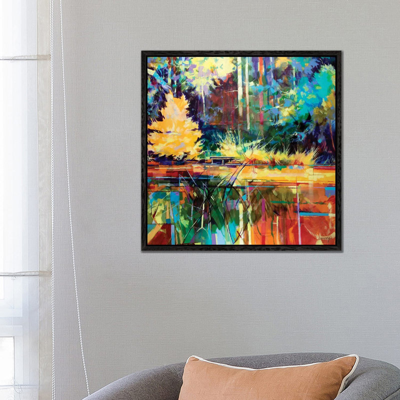 Waterloo Screens by Doug Eaton - Painting on Canvas, 66.04 cm H x 66.04 cm W, Black Framed