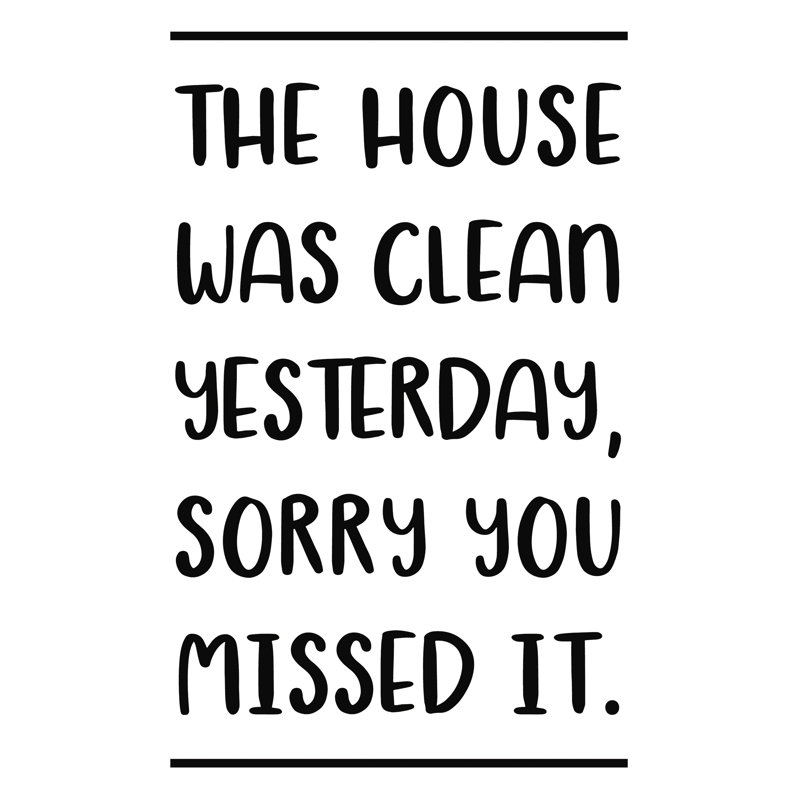 The House Was Clean Yesterday Sorry You Missed It - Wrapped Canvas Print, 46cm H x 30cm W x 3.8cm D