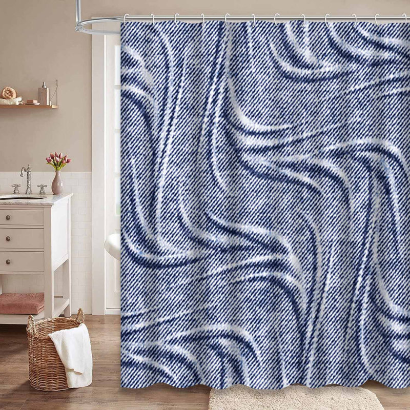 Rideau de douche Wavy Motif, L 72 po x l 78 po
