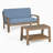 2-Piece Outdoor Gray Acacia Wood Conversation Set - Loveseat & Coffee Table With Blue Water-Resistant Cushions, 350Lbs Capacity For Patio, Deck & Backyard-1990946164