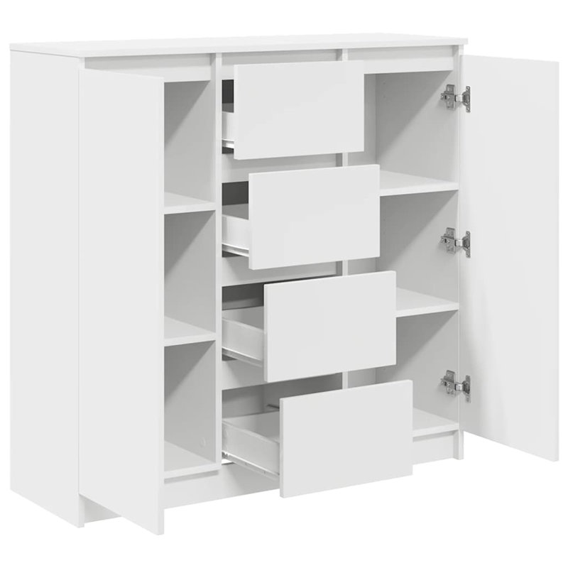 Sideboard With Drawers 100.5X35x98.5 Cm Engineered Wood, White
