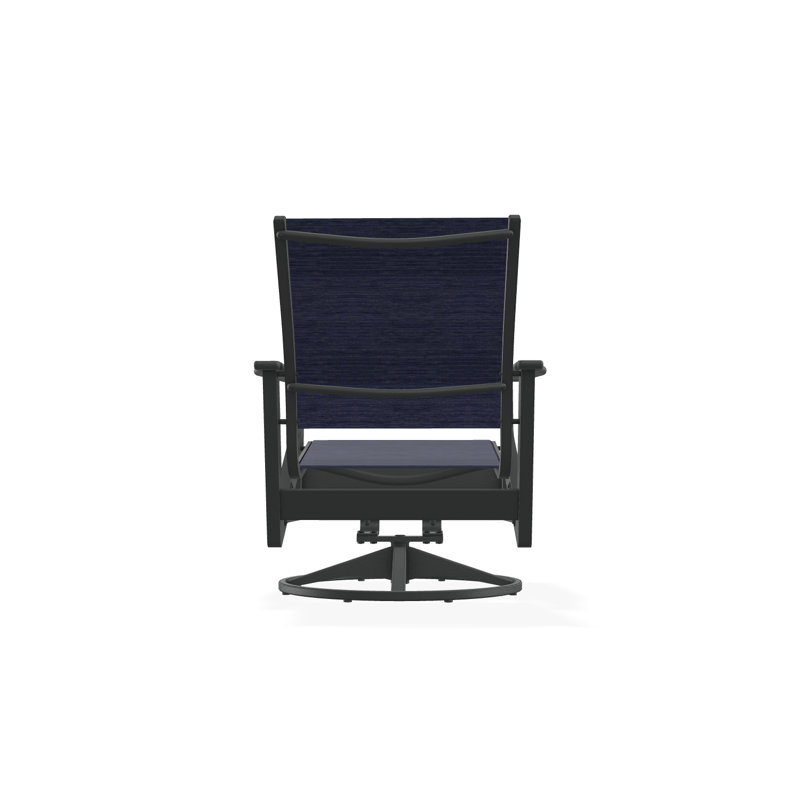 Wexler Outdoor Swivel Lounge Chair, Graphite, Collect Charcoal