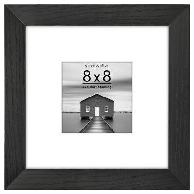 Americanflat Picture Frame - Frame with Mat - Wide Molding - Shatter-Resistant Glass