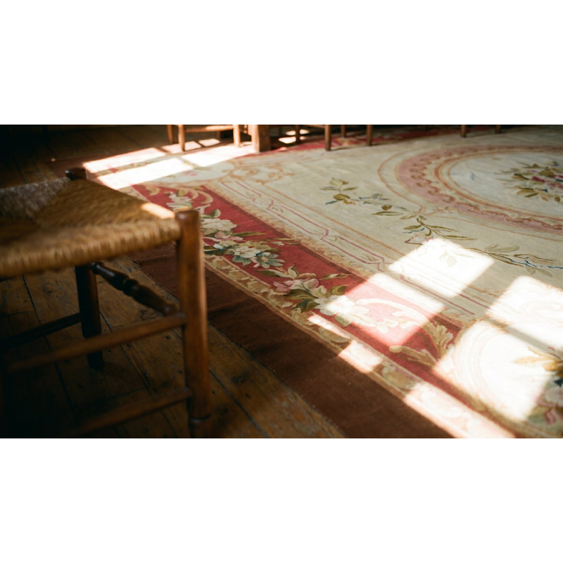 Tapis de taille médaillon antique et classique français Aubusson