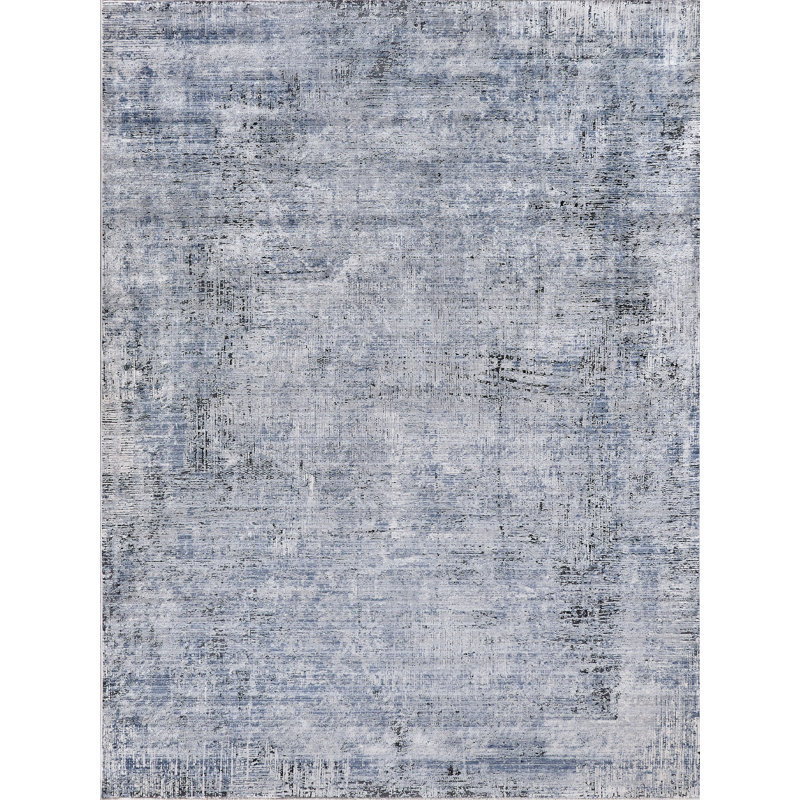 Intrigue Abstract Area Rug in Blue, Rectangle 8' x 10'