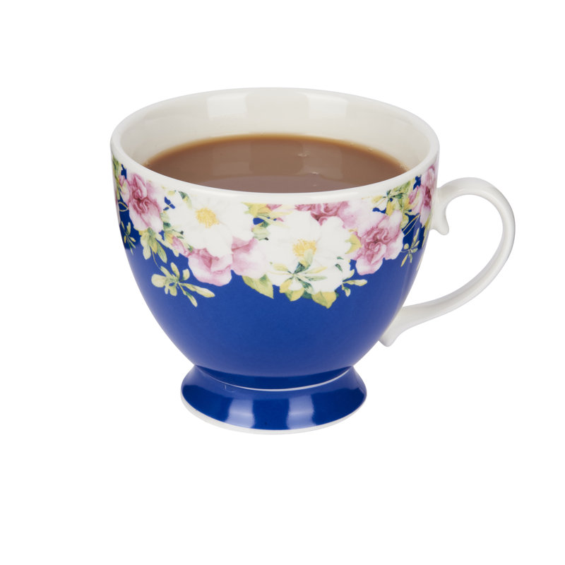 Blue Floral Bone China Cup, 12