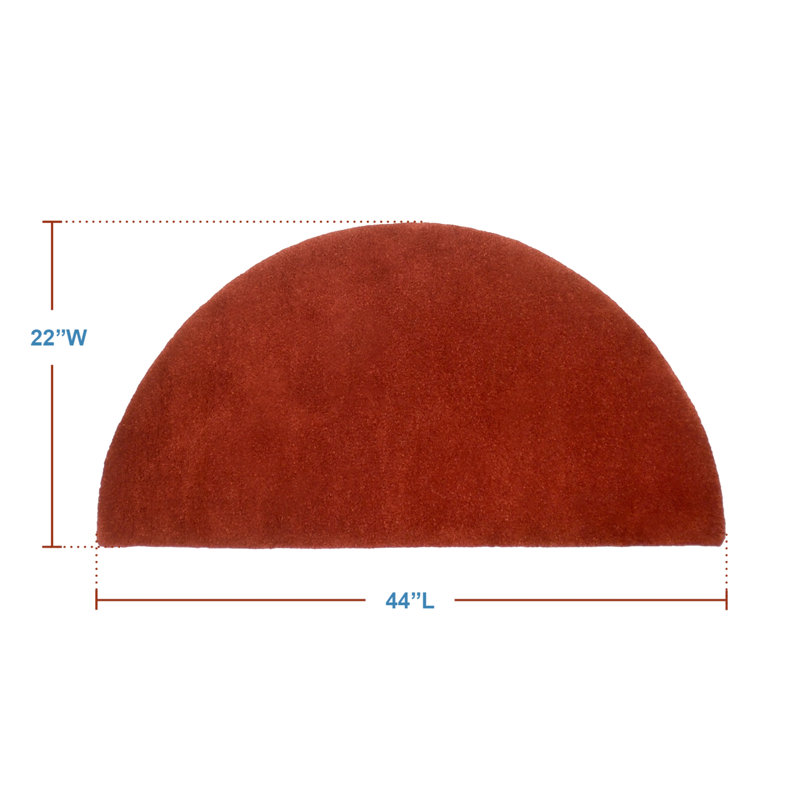 Somerville Red Handmade Wool Half Round Hearth Rug