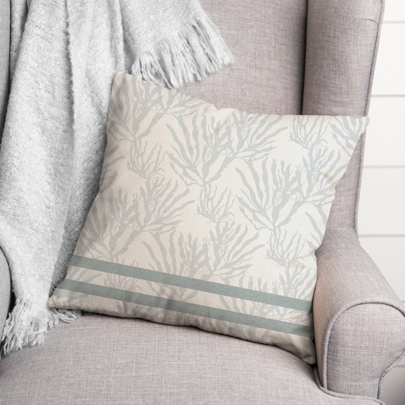 Polyester/Polyester Blend Throw Square Pillow Cover & Insert, Blue/White