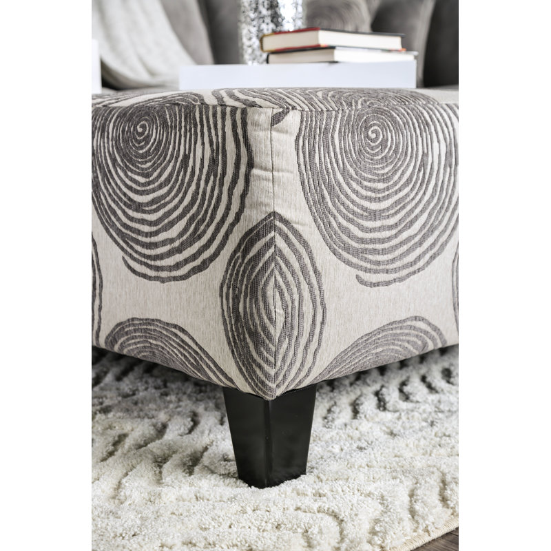 Adaley Upholstered Ottoman, Gray
