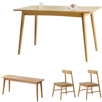 Ensemble de table de salle à manger en bois massif