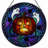 12"H Pumpkin Ghost Stained Glass Window Panel