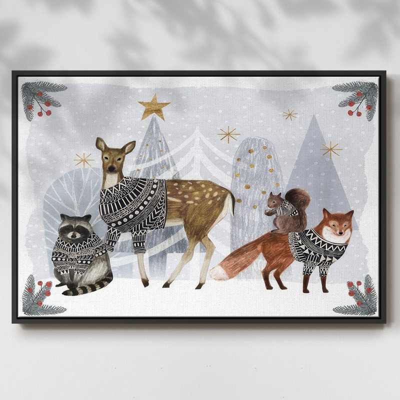 Cozy Christmas Collection A, Cadre flottant noir, H 25 po x l 37 po x P 1,5 po