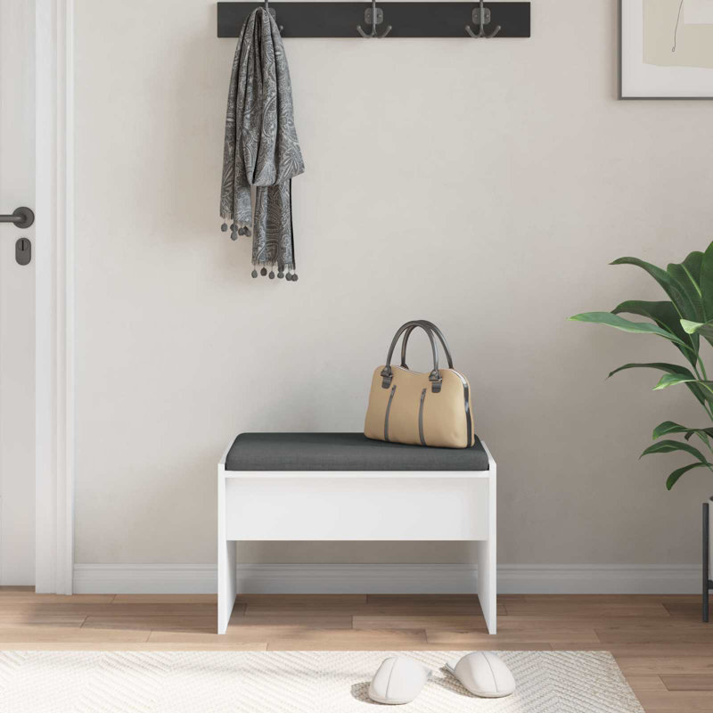 Bench, 40cm H x 63cm W x 38cm D, White