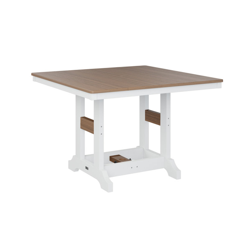 Berlin Gardens Garden Classic Regular Top With White Base Square Bar Table, 39.5" H x 44" W x 44" D, Antique Mahogany