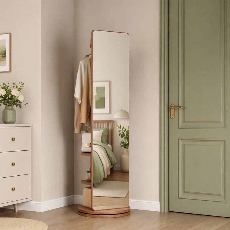 Miroir pleine grandeur, 66 po x 17,8 po, Noyer