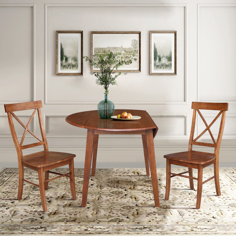 Ensemble de salle à manger Kaylam, Chêne vieilli, 3 pièces: table, 2 chaises