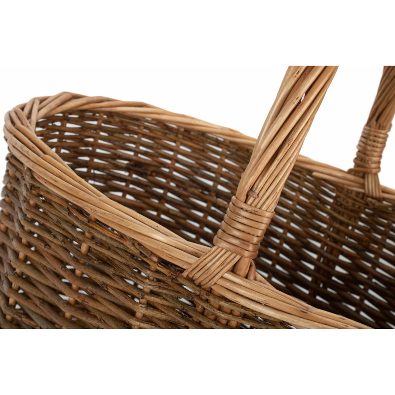 Wicker Country Oval Shopper Basket, 38cm H x 42cm W x 30cm D