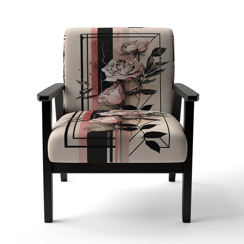 Chaise avec accoudoirs rembourrée hyperréaliste Minimalisme abstrait Roses