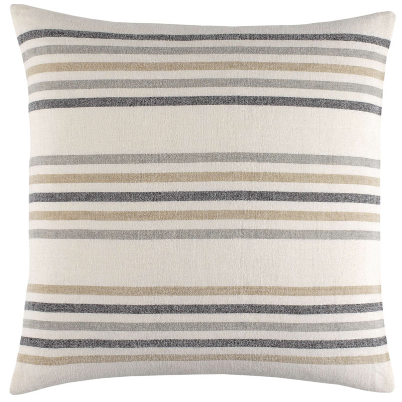 Ellison Stripe Linen Chenille Ivory Sham, Euro