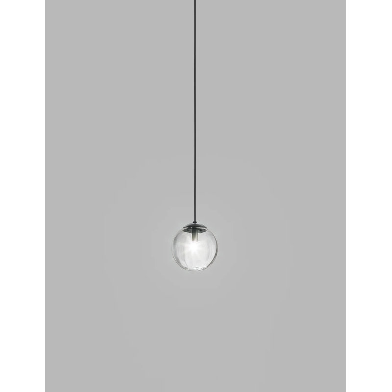 Puppet 1 - Light Pendant, 85" H x 6" W x 6" D, Crystal Transparent, Matte Black