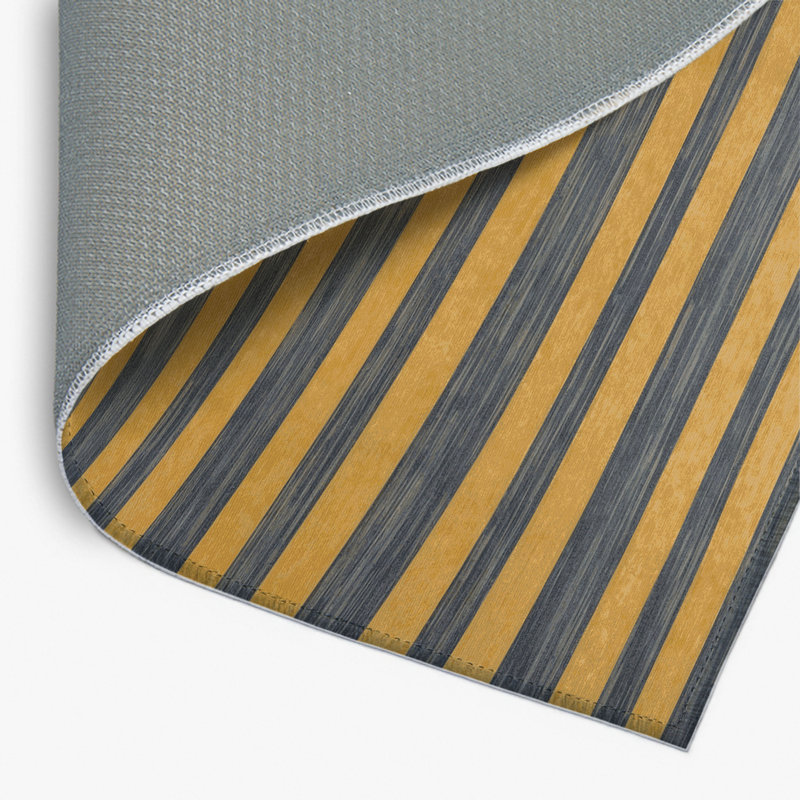 Tapis intérieur / extérieur jaune HorizontalStripes, Rectangulaire 2 pi x 3 pi