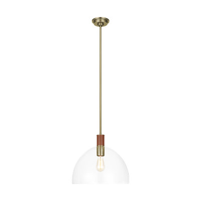 Luminaire suspendu en laiton usé à 1 lumière Hadley