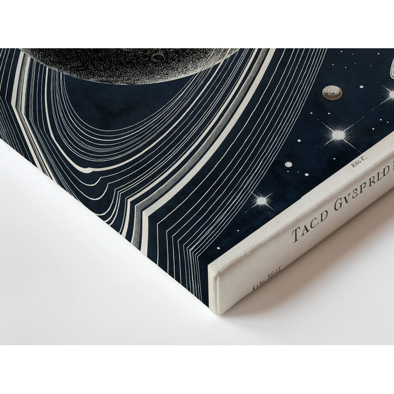 Toile dans un tableau cosmique, une lune cratérisée robuste avec un art mural, la surface texturée domine la scène entourée d'art sur toile complexe