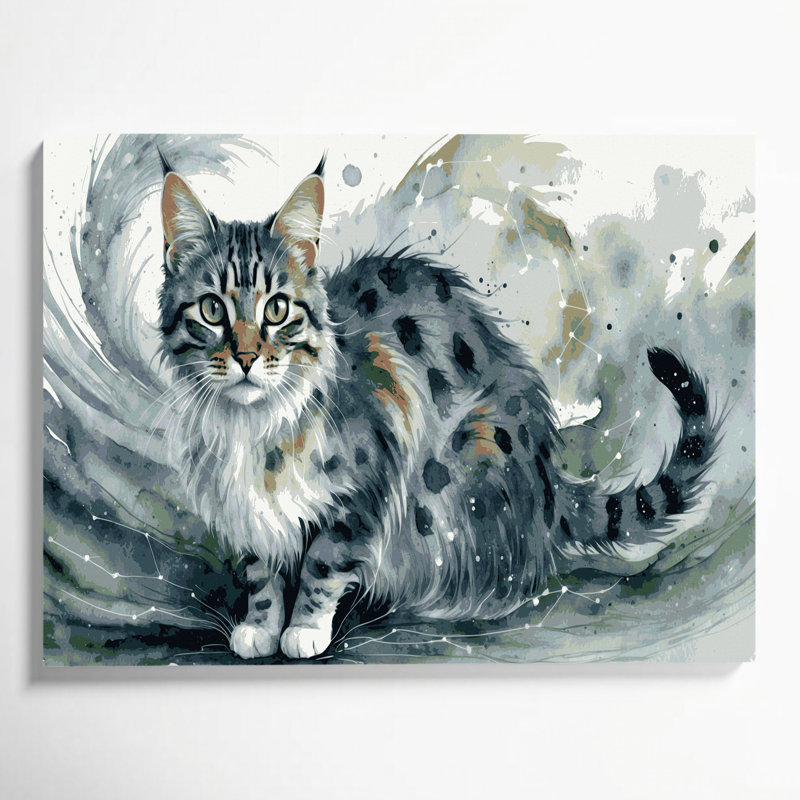 Cats Australian Mist Green Canvas Wall Art, 24" H x 36" W