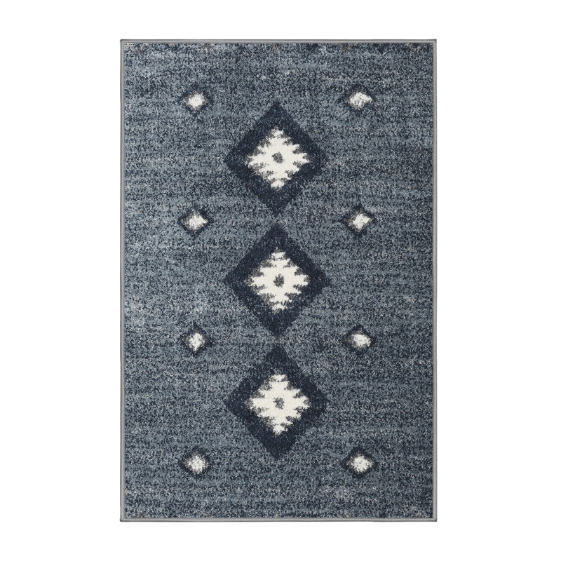 Tapis de zone gris foncé contemporain, Rectangle 5 pi x 7 pi
