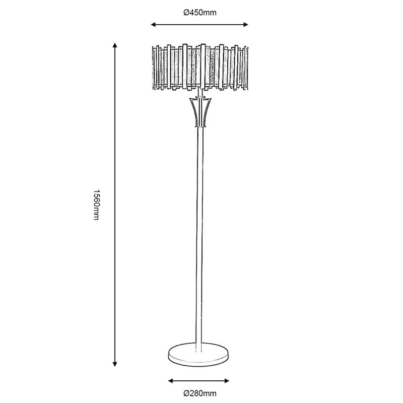 Konradin 155cm Bronzed Traditional Floor Lamp with Outlet