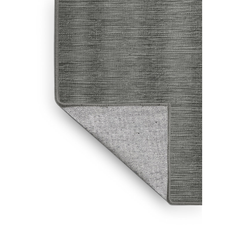 Machine Washable Solid Gray Area Rug, Square 3'