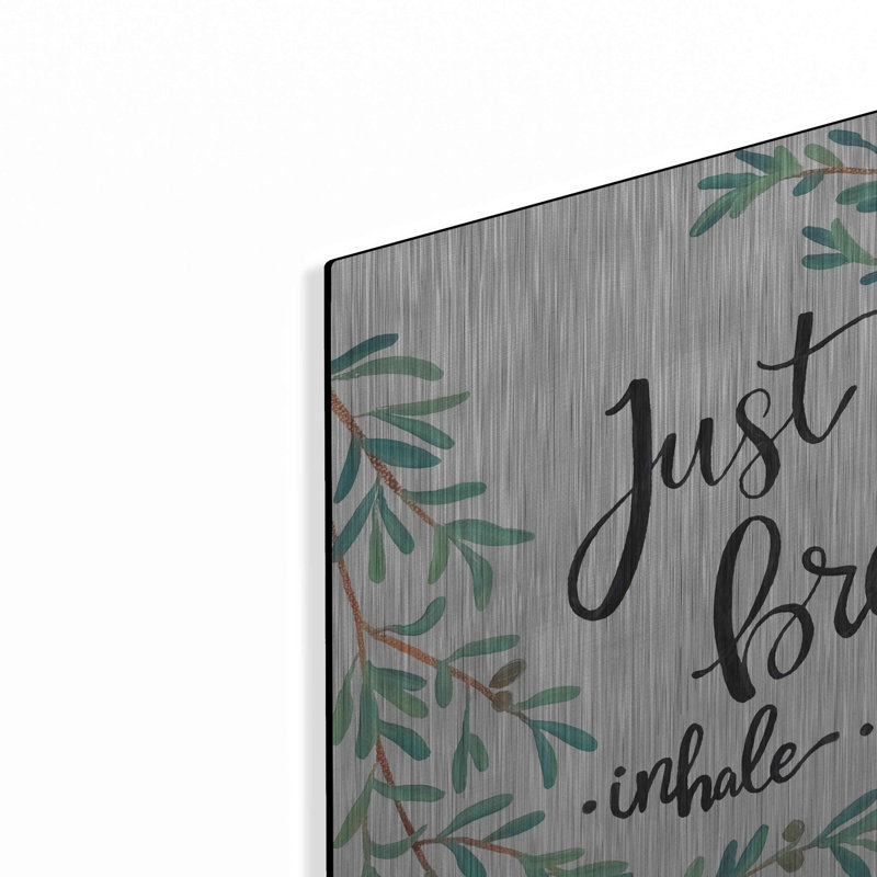 «Just Breathe Olive Stems» par Sara Baker, art mural en métal, H 12 po x l 16 po