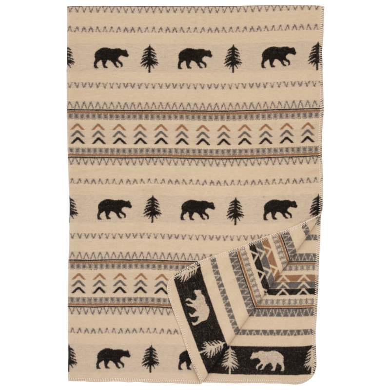 Wooded River Boulder - Throw - 60x72, Southwestern Wool Blanket for Sofa and Cabin Decor