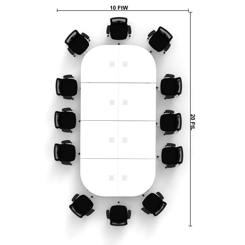 Rectangle 12 Person Flip Top 72'' L Modular Training Table and Chair Set with Casters and Modesty Panel and Cable Management