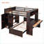 Lit mezzanine double au-dessus d'un lit double avec rangement pour lit double et espresso