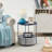Deeley Small End Table with Storage Bag X-Shaped Cross-Leg Side Table Foldable Tray-2064531342