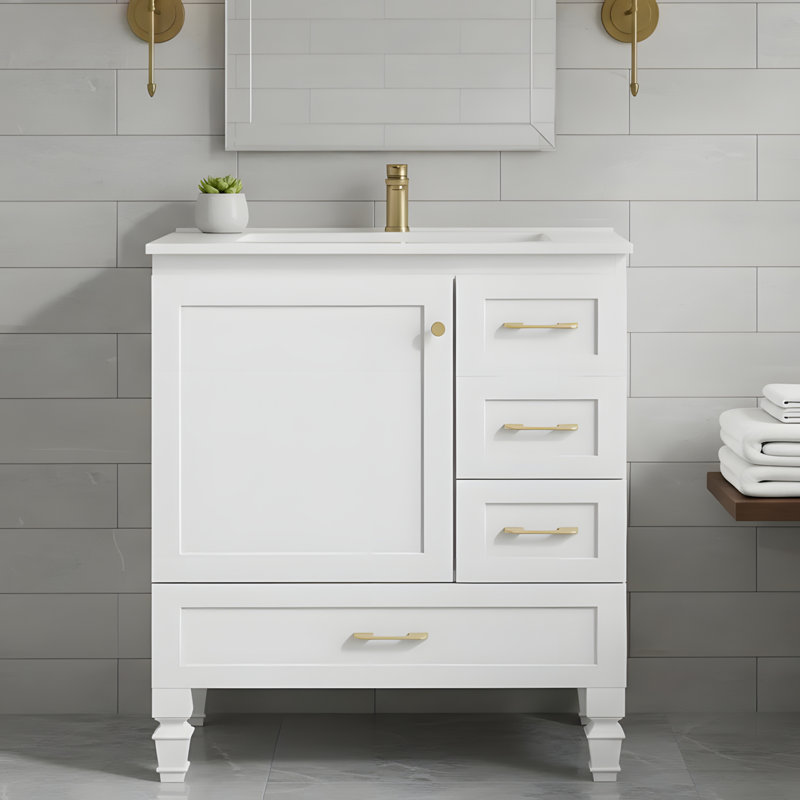 Bathroom Vanity with Sink, White